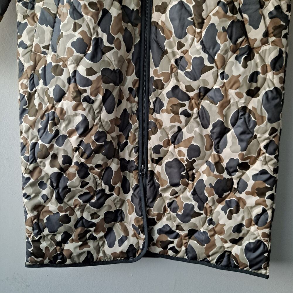 NWT Everlane The Renew Long Liner Zip Puffer Jacket Biscotti Camo Women Size XXS - Picture 8 of 14